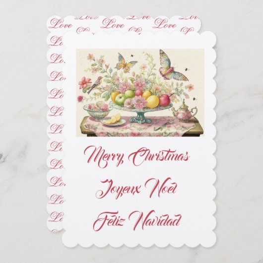 小さな猫たち、メリークリスマス 招待状 (正面/裏面)