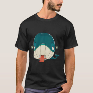小さな猫とクジラ Tシャツ