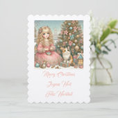 小さな猫と女の子，メリークリスマス 招待状 (スタンド正面)