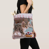 小さな猫のバッグ トートバッグ (クローズアップ)