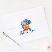 小さな猫の背景の色は、そう言った ラウンドシール (封筒)