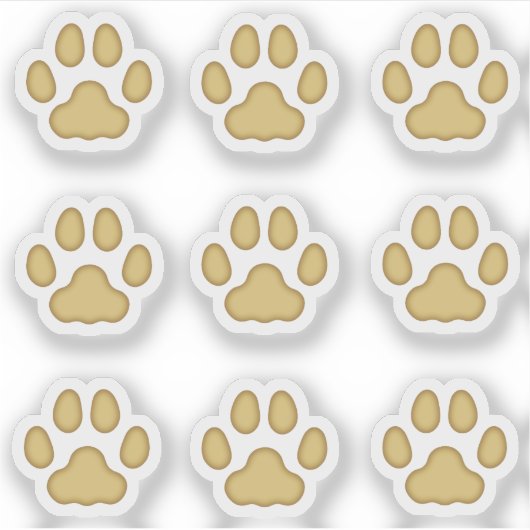 小さな猫の足で丹動物のステッカーをプリント シール (正面)