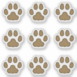 小さな猫の足は茶色の動物の足跡ステッカー シール
