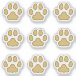 小さな猫の足はtan動物のトラックのステッカーを印刷 シール