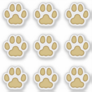 小さな猫の足はtan動物のトラックのステッカーを印刷 シール