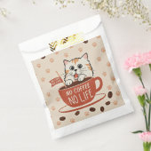 小さな猫の足跡とコーヒー豆のポスター フェイバーバッグ (封をした状態)