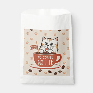 小さな猫の足跡とコーヒー豆のポスター フェイバーバッグ