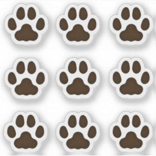 小さな猫足でダークブラウンのペットのステッカーをプリント シール