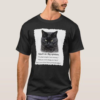 小さな猫、大きな意見のくねくねした境界線 Tシャツ