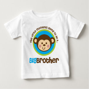 小さな猿は大きな兄弟になる ベビーTシャツ