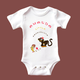 小さな猿 ベビーボディスーツ