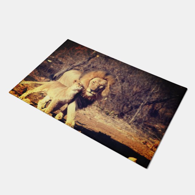 小さな獅子 ドアマット (アングル)