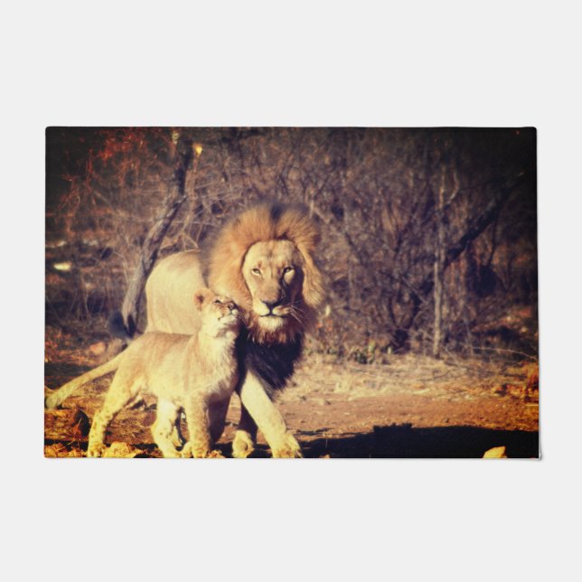 小さな獅子 ドアマット (正面)