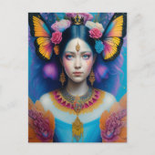 小さな王冠を持つ蝶の王女 ポストカード (正面)
