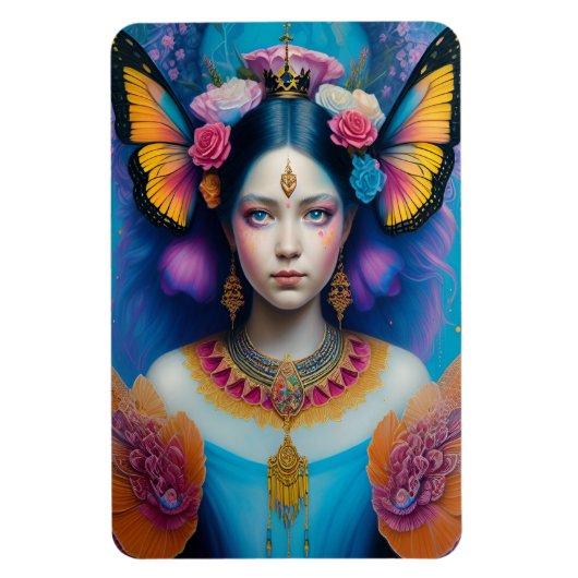 小さな王冠を持つ蝶の王女 マグネット (縦)