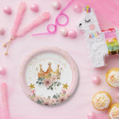 小さな王女が王冠を戴いている ペーパープレート (パーティー)