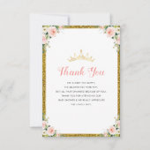 小さな王女の赤ちゃんシャワーサンキューカード サンキューカード (正面)