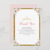 小さな王女の赤ちゃんシャワーサンキューカード サンキューカード (正面/裏面)