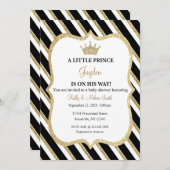 小さな王子が彼の道に招待状、男の赤ちゃん 招待状 (正面/裏面)