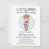 小さな王子が赤ちゃんをシャワーで浴びようとしている 招待状 (正面)