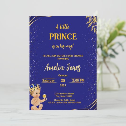 小さな王子が赤ん坊のシャワーを浴びる 招待状 (スタンド正面)