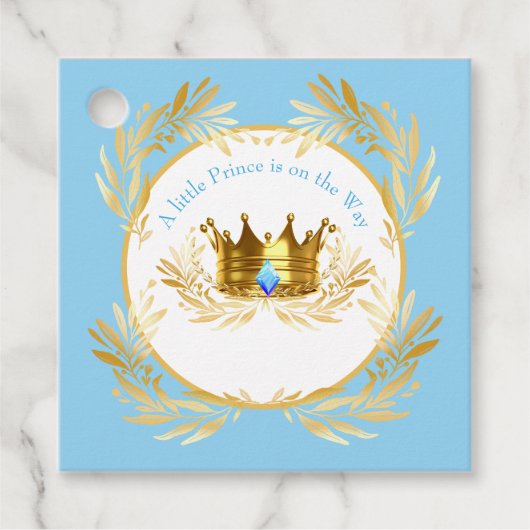 小さな王子が途中のベビー招待状 フェイバータグ (正面)