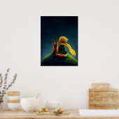 小さな王子とキツネ。子供部屋アートイラストレーション ポスター (キッチン)