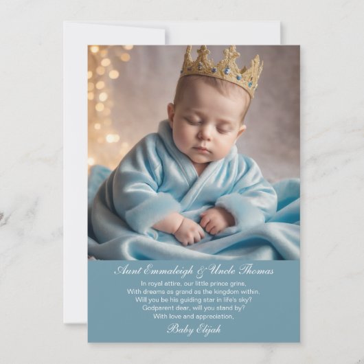 小さな王子の夢 – A Godparent Proposal 招待状 (正面)