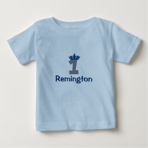 小さな王子の最初の誕生日 ベビーTシャツ