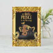 小さな王子の玉座の赤ちゃんシャワー民族 招待状 (スタンド正面)