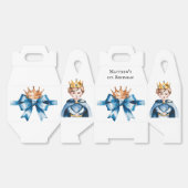 小さな王子の男の子の最初の誕生日パーティー フェイバーボックス (見開き)