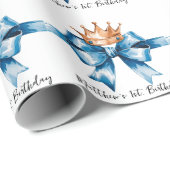 小さな王子の男の子の最初の誕生日パーティー ラッピングペーパー (ロールコーナー)