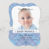 小さな王子の男の赤ちゃん誕生のお知らせ 案内状 (正面/裏面)