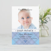 小さな王子の男の赤ちゃん誕生のお知らせ 案内状 (スタンド正面)