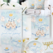 小さな王子の童話の城の王冠1歳の誕生日 ペーパープレート