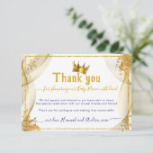 小さな王子の赤ちゃんシャワーありがとう カード (スタンド正面)