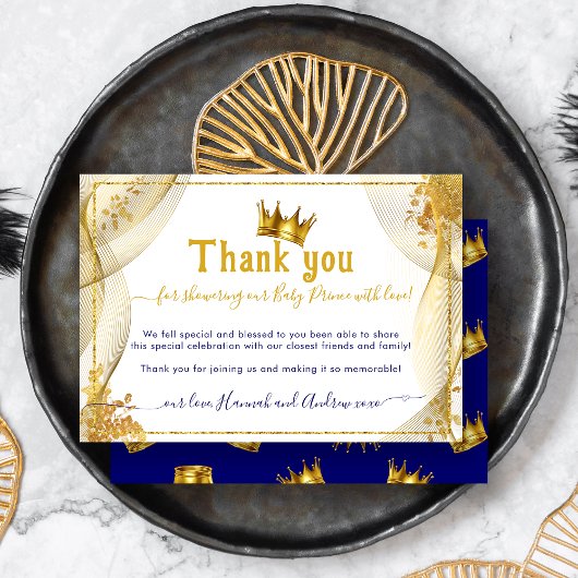 小さな王子の赤ちゃんシャワーありがとう カード