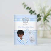 小さな王子の赤ちゃんシャワーかわいい男の子のおもちゃクマA 招待状 (スタンド正面)