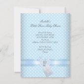 小さな王子の赤ちゃんシャワーかわいい男の子スポットベア 招待状 (裏面)