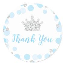 小さな王子の赤ちゃんシャワー青い銀ありがとう