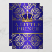 小さな王子の赤ちゃんシャワー 招待状 (正面/裏面)