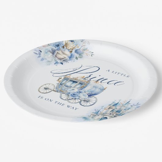 小さな王子の青王室のいシャワー ペーパープレート (アングル)