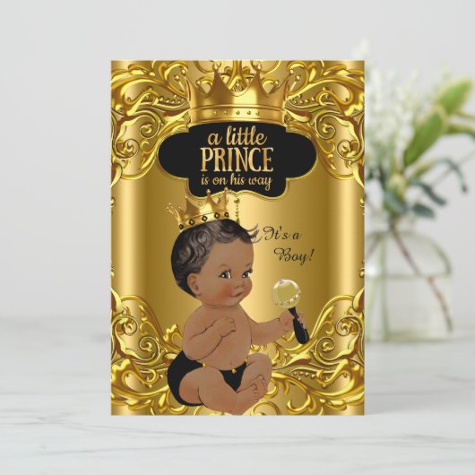 小さな王子は彼の途中で赤ちゃんシャワー民族 招待状 (スタンド正面)