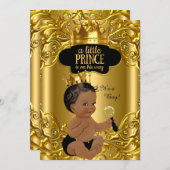 小さな王子は彼の途中で赤ちゃんシャワー民族 招待状 (正面/裏面)