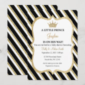 小さな王子様がやってくる 招待状、男の子 招待状 (正面/裏面)