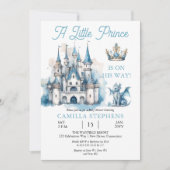 小さな王子様がやってくる！男の子ベイビーシャワー 招待状 (正面)