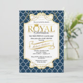 小さな王子様のロイヤルセレブレーション ベビーシャワー招待状 招待状 (スタンド正面)