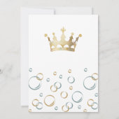 小さな王子 |青王室のと金ゴールドの赤ちゃんシャワー 招待状 (裏面)