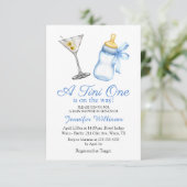 小さな王様がやってくる、 マティーニブルー ベイビーシャワー 招待状 (スタンド正面)