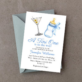 小さな王様がやってくる、 マティーニブルー ベイビーシャワー 招待状